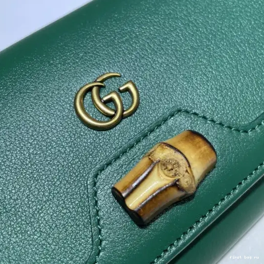 First bag ru bamboo with chain Gucci wallet Diana 0528